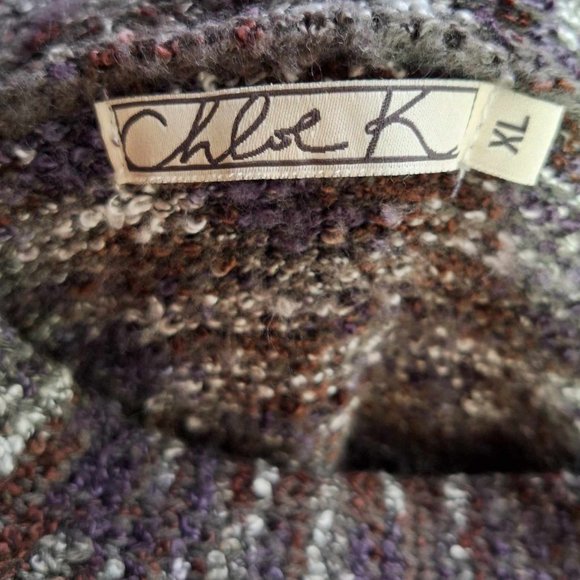 Chloe K Hi-Lo Multi Colored Boxy Poncho Sweater Size XL - Picture 12 of 12